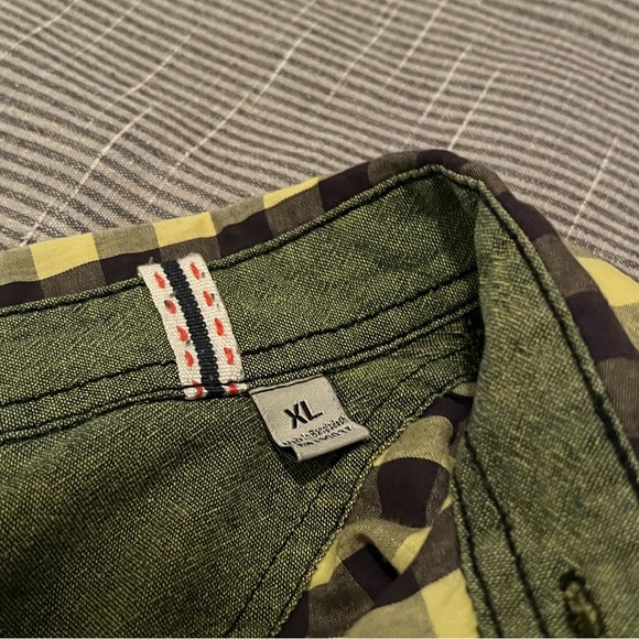 yellow & black checkered short sleeve button down - Picture 4 of 4